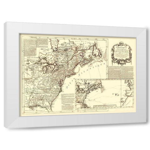 North America New Discoveries - Gefferys 1757 White Modern Wood Framed Art Print by Gefferys