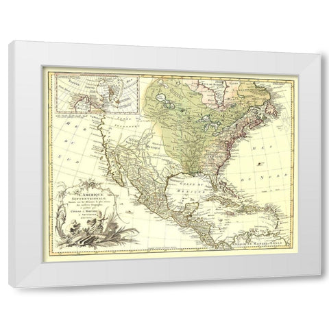 North America Canada - Covens 1757 White Modern Wood Framed Art Print by Covens