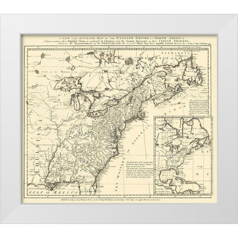 English Empire French Encroachments - Herbert 1755 White Modern Wood Framed Art Print by Herbert