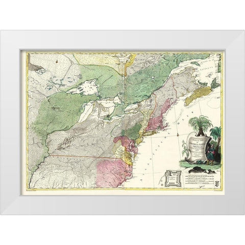 Theatrum Belli in America Septentrionali White Modern Wood Framed Art Print by Rhode