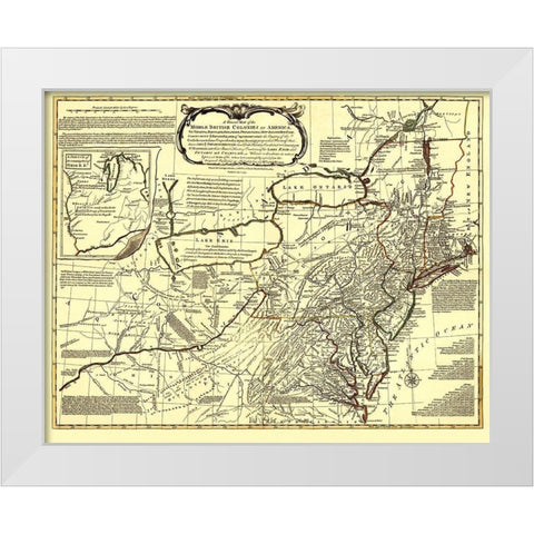 Middle British Colonies in America - Evans 1771 White Modern Wood Framed Art Print by Evans