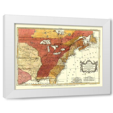 English with French Possessions - Londres 1763 White Modern Wood Framed Art Print by Londres
