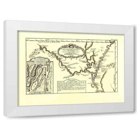 St Louis River Course - Bellin 1764 White Modern Wood Framed Art Print by Bellin
