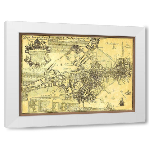 Boston in New England in America - Price 1769 White Modern Wood Framed Art Print by Price