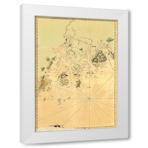 Maine Frenchmans Bay Mosquito Harbor White Modern Wood Framed Art Print by Des Barres