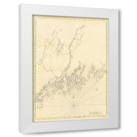 Mosquito Head Spurwink River - Des Barres 1770 White Modern Wood Framed Art Print by Des Barres