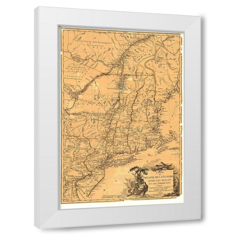 Theatre War English Americans White Modern Wood Framed Art Print by Brion de la Tour