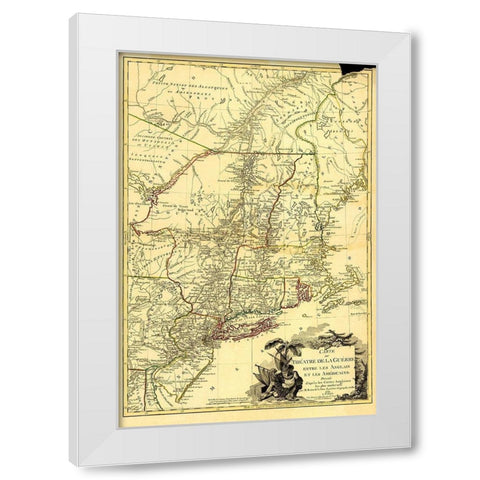Theatre War English Americans White Modern Wood Framed Art Print by Brion de la Tour