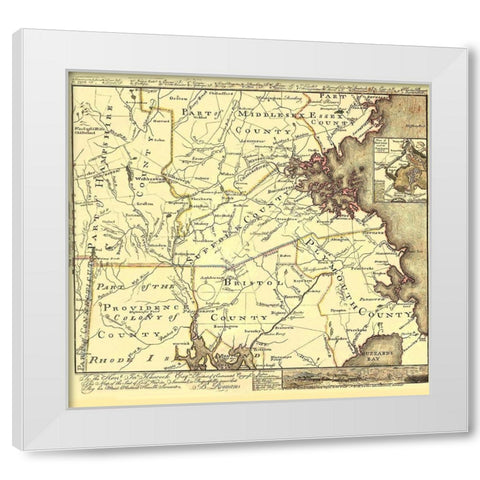 Seat of Civil War in America - Hancock 1775 White Modern Wood Framed Art Print by Hancock
