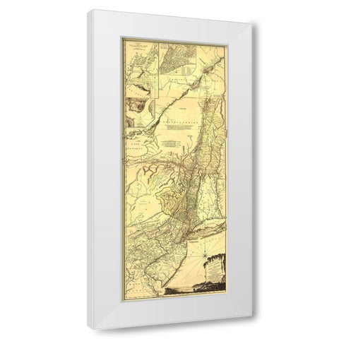 Provinces of New York New Jersey - Pownall 1776 White Modern Wood Framed Art Print by Pownall