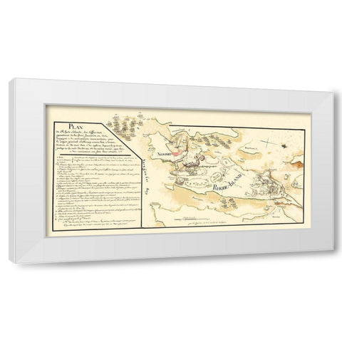 Rhode Island - Lafayette 1778 White Modern Wood Framed Art Print by Lafayette