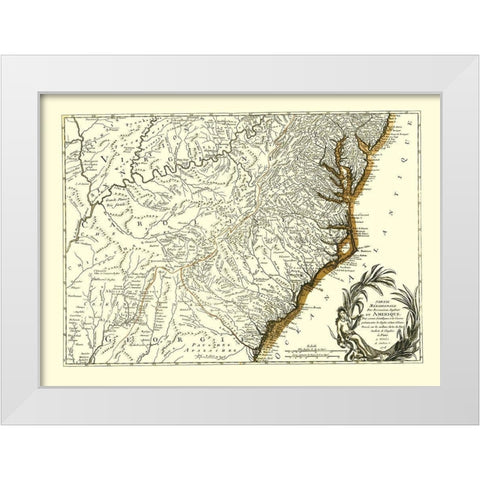 Southern Part of English Possessions - Michel 1778 White Modern Wood Framed Art Print by Michel