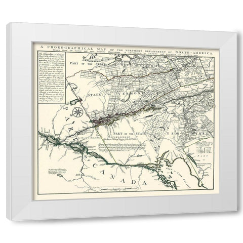 Northern Department of North America - Mortier White Modern Wood Framed Art Print by Mortier