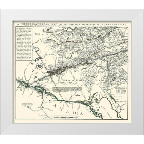 Northern Department of North America - Mortier White Modern Wood Framed Art Print by Mortier