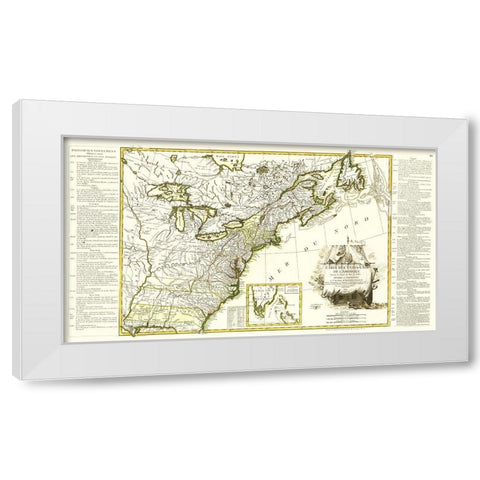 United States of America - Lattre 1784 White Modern Wood Framed Art Print by Lattre