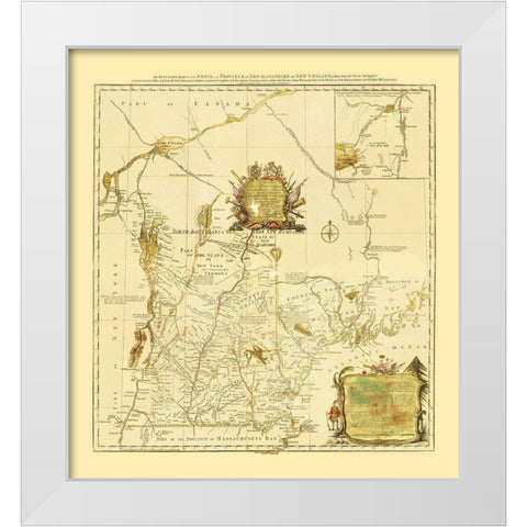 New Hampshire in New England - Blanchard 1783 White Modern Wood Framed Art Print by Blanchard