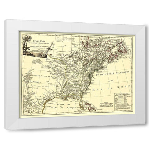 United States with Royal Isles of Newfoundland White Modern Wood Framed Art Print by Unknown