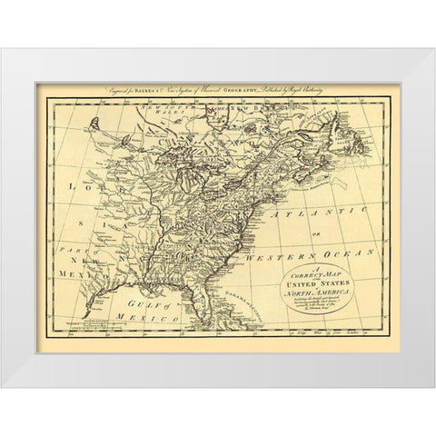 United States of North America - Bowen 1784 White Modern Wood Framed Art Print by Bowen
