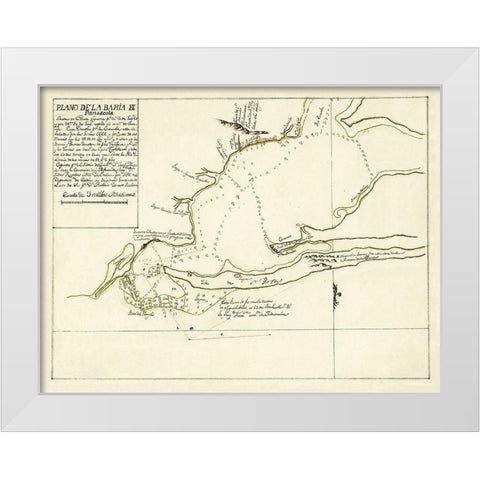 Pensacola Bay Florida - Paredes 1780 White Modern Wood Framed Art Print by Paredes