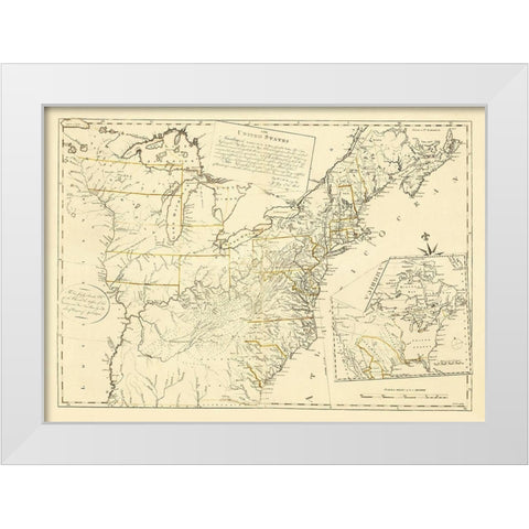 United States Treaty of Peace Sept 3rd 1783 White Modern Wood Framed Art Print by McMurray