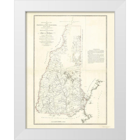 Province of New Hampshire - Holland 1784 White Modern Wood Framed Art Print by Holland
