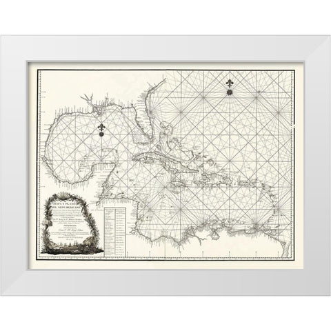Caribbean Mexico - 1787 White Modern Wood Framed Art Print by Unknown