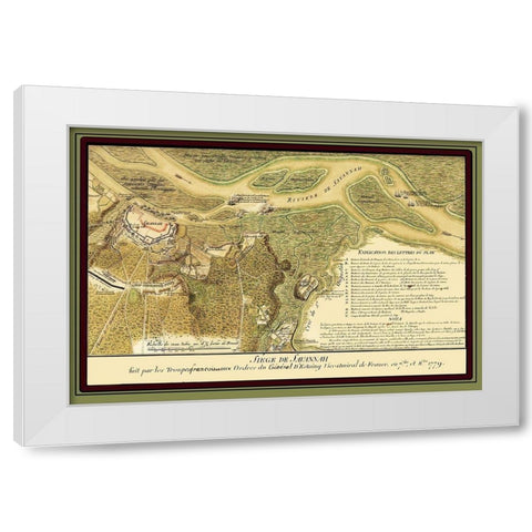 Savannah Georgia Siege - Ozanne 1779 White Modern Wood Framed Art Print by Ozanne