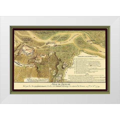 Savannah Georgia Siege - Ozanne 1779 White Modern Wood Framed Art Print by Ozanne