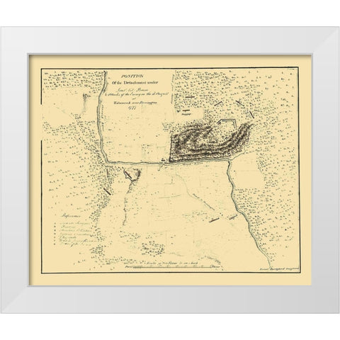 Baum Position Walmscock Bennington - Durnford 1777 White Modern Wood Framed Art Print by Durnford