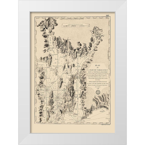 Narragansett Bay - Blaskowitz 1780 White Modern Wood Framed Art Print by Blaskowitz
