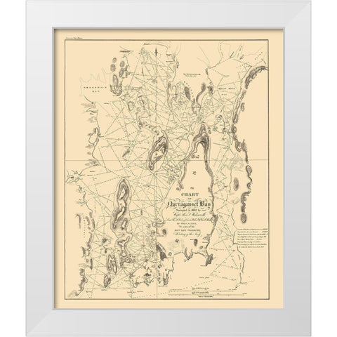 Narragansett Bay - US Navy 1832 White Modern Wood Framed Art Print by US Navy