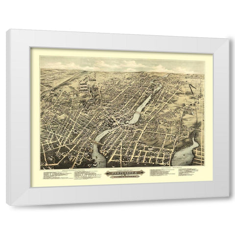 Pawtucket Central Falls Rhode Island - Vogt 1877 White Modern Wood Framed Art Print by Vogt
