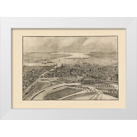 Providence Rhode Island - Mason 1896 White Modern Wood Framed Art Print by Mason