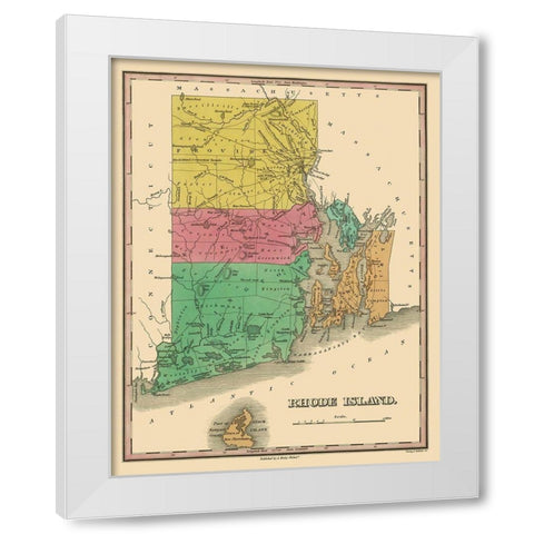 Rhode Island - Finley 1831 White Modern Wood Framed Art Print by Finley
