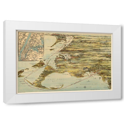 Rhode Island - Walker 1905 White Modern Wood Framed Art Print by Walker