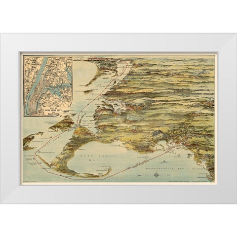 Rhode Island - Walker 1905 White Modern Wood Framed Art Print by Walker