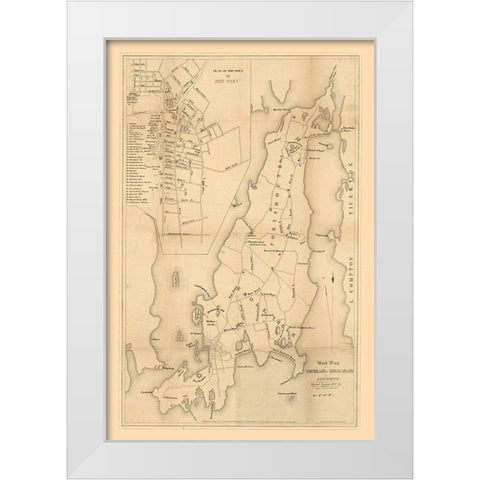Rhode Island - Hammett 1849 White Modern Wood Framed Art Print by Hammett