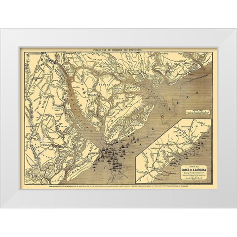 Beaufort, Savannah, Charleston South Carolina White Modern Wood Framed Art Print by Colton