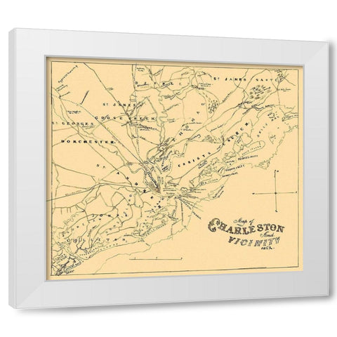 Charleston, and Vicinity South Carolina White Modern Wood Framed Art Print by Hawley