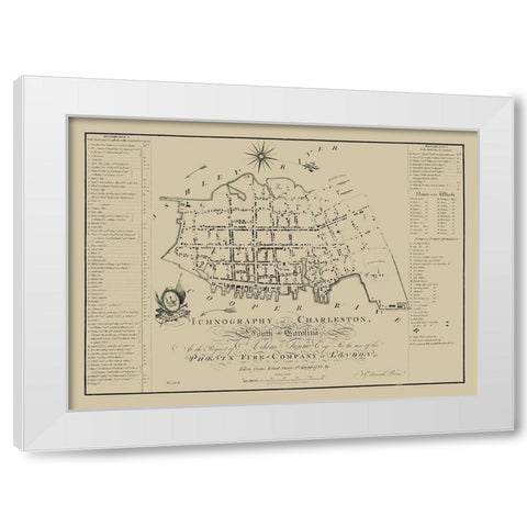 Charleston South Carolina - Petrie 1790 White Modern Wood Framed Art Print by Petrie