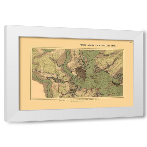 Charleston Harbor South Carolina - Adams 1860 White Modern Wood Framed Art Print by Adams