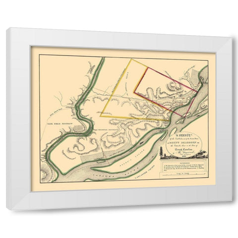 Mount Dearborn, South Carolina - Macomb 1809 White Modern Wood Framed Art Print by Macomb
