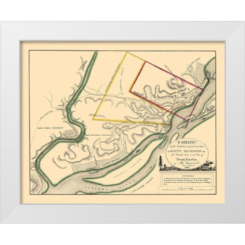 Mount Dearborn, South Carolina - Macomb 1809 White Modern Wood Framed Art Print by Macomb