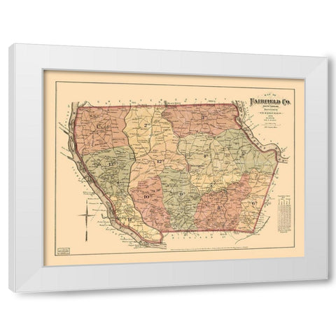 Fairfield County South Carolina - Elkin 1876 White Modern Wood Framed Art Print by Elkin