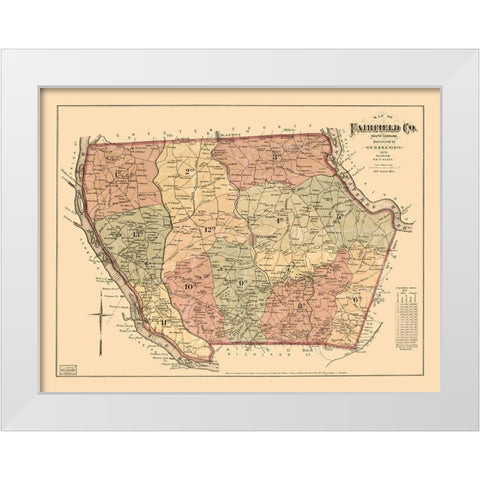 Fairfield County South Carolina - Elkin 1876 White Modern Wood Framed Art Print by Elkin