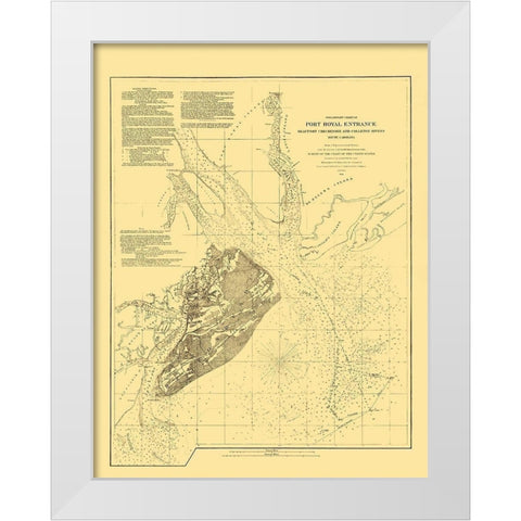 Hilton Head Island South Carolina Ship Channel White Modern Wood Framed Art Print by Bache