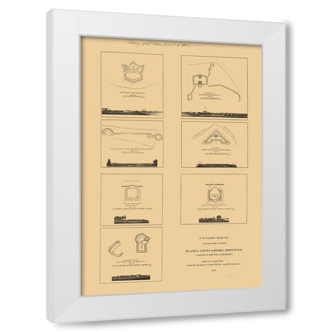 South Carolina Rebel Defences - Willenbucher 1862 White Modern Wood Framed Art Print by Willenbucher