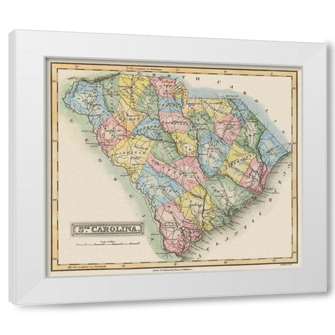 South Carolina - Lucas 1823 White Modern Wood Framed Art Print by Lucas