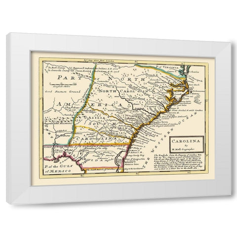 Carolinas - Bowles 1736 White Modern Wood Framed Art Print by Bowles