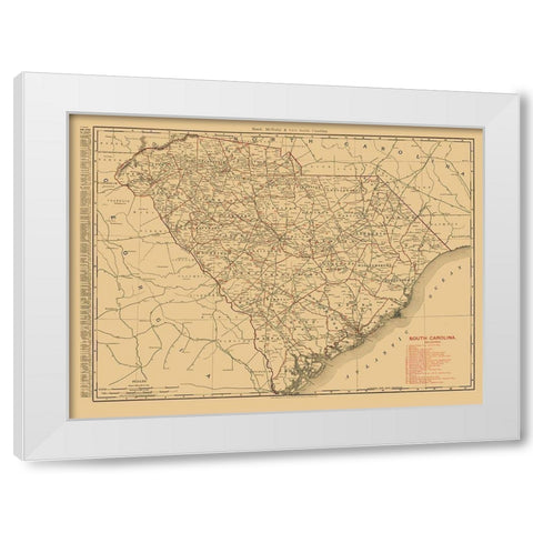 South Carolina -1900 White Modern Wood Framed Art Print by Unknown
